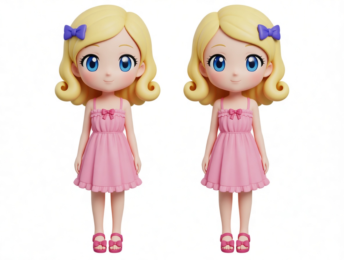 Cute Blonde Girl Figurine free 3D printable STL