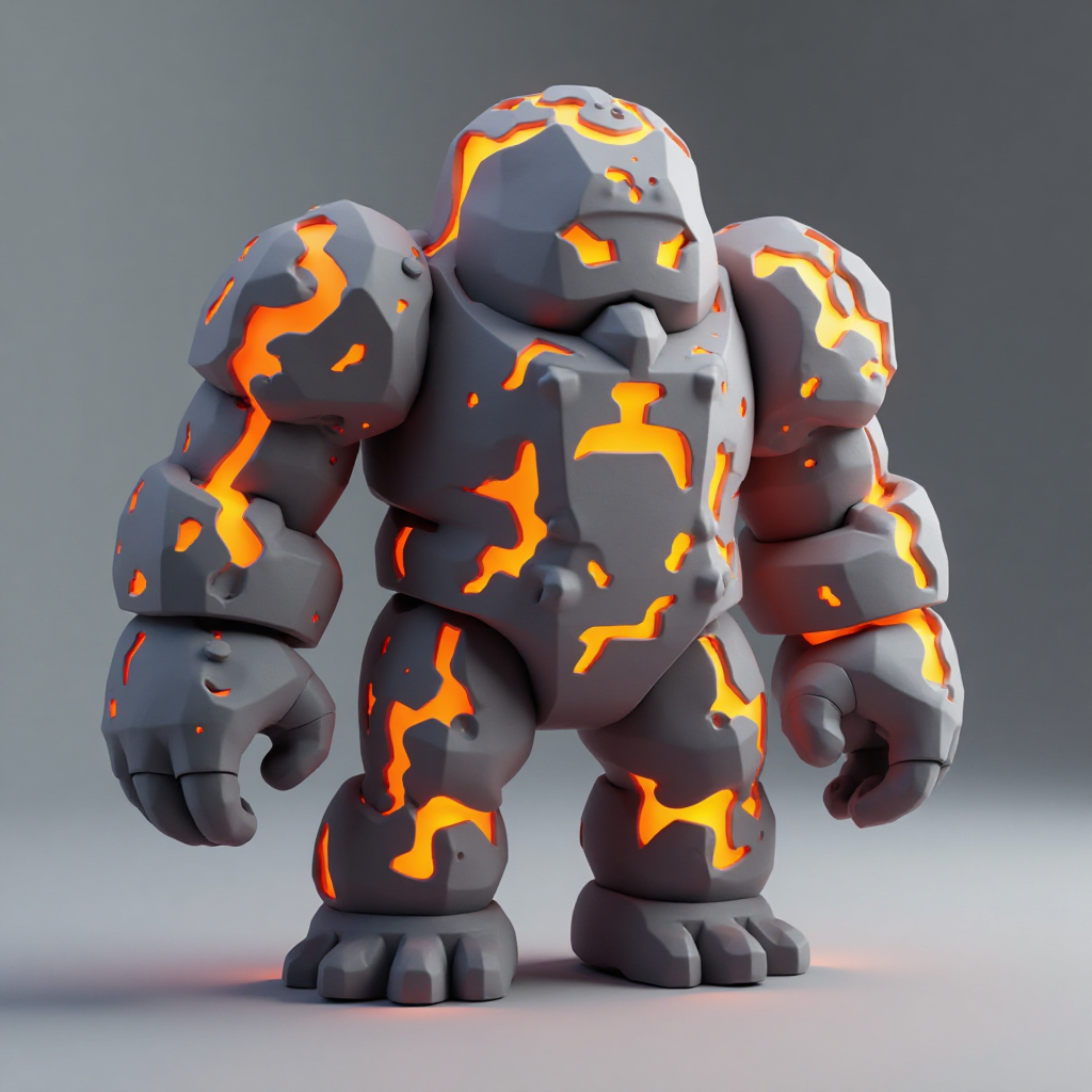 Lava Golem Miniature free 3D printable STL