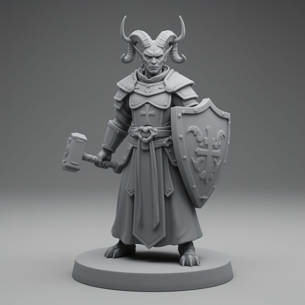 Tiefling Cleric Miniature free 3D printable STL