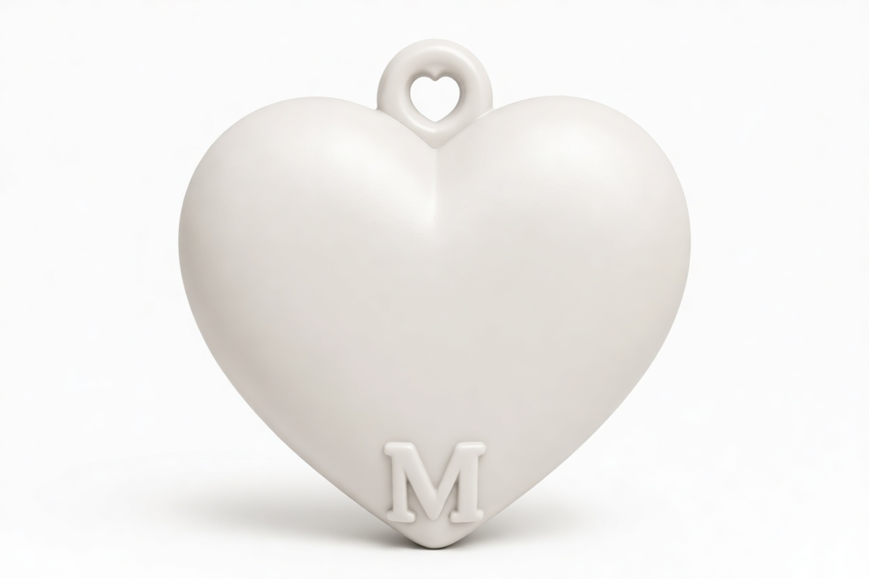 Heart Pendant with Letter M free 3D printable STL