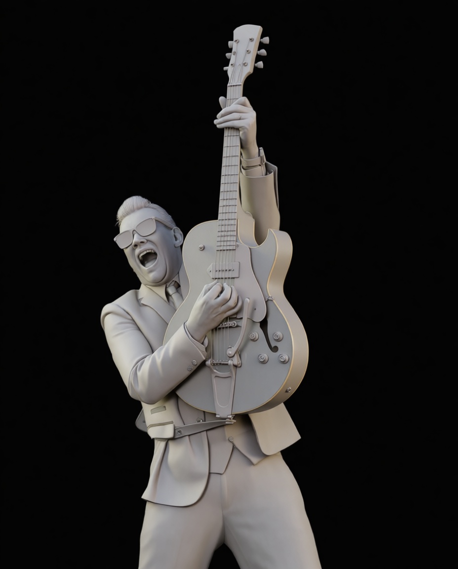Elvis Presley Guitar Figurine free 3D printable STL
