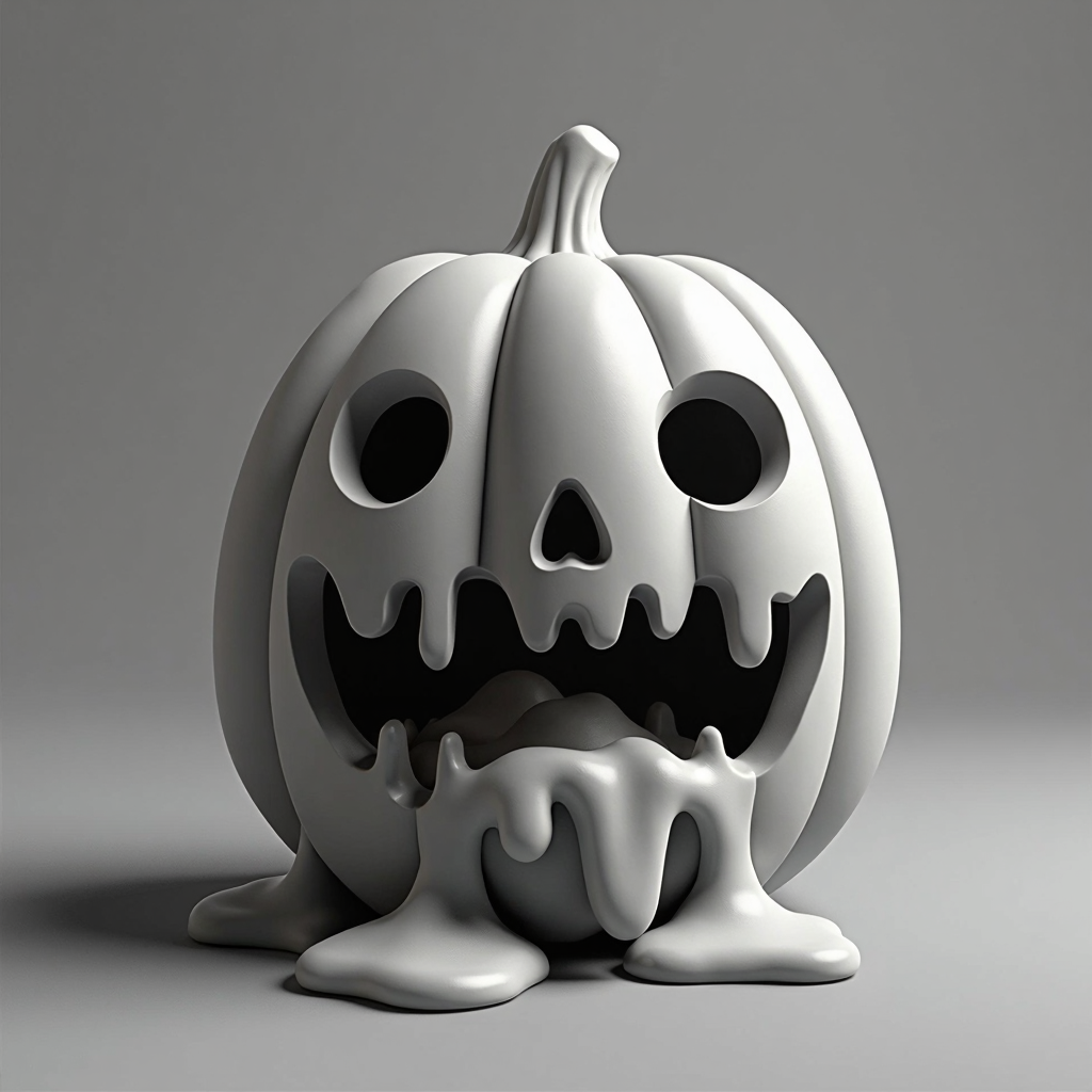 Melting Halloween Pumpkin Figurine free 3D printable STL