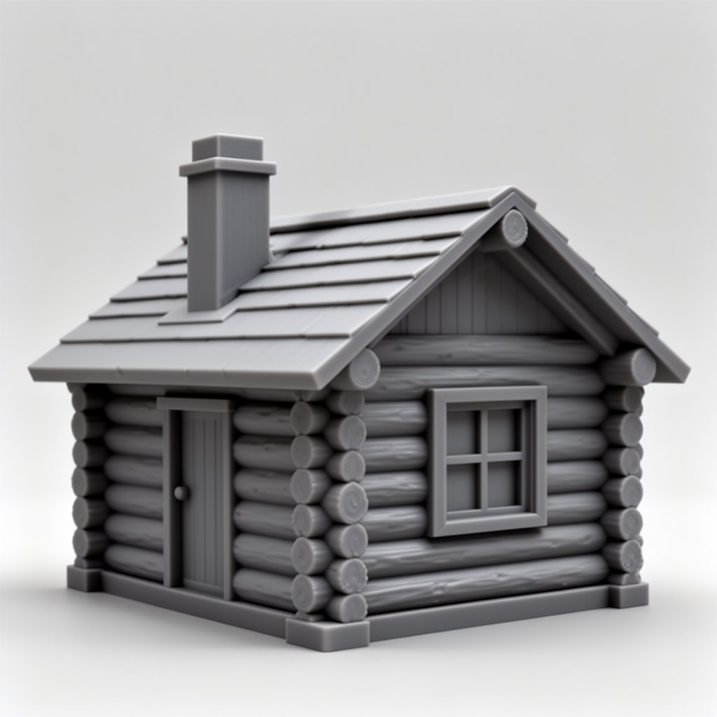Cozy Log Cabin Model free 3D printable STL