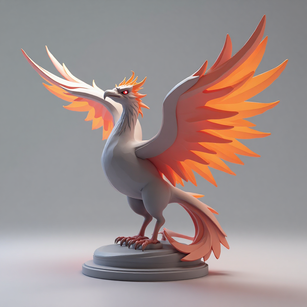 Phoenix Figurine Low Poly free 3D printable STL