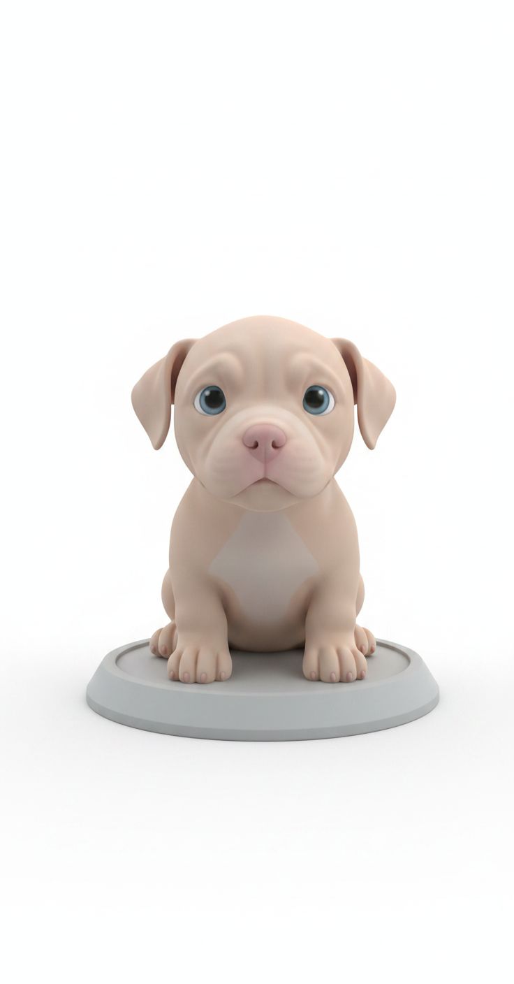 Pitbull Puppy Figurine free 3D printable STL