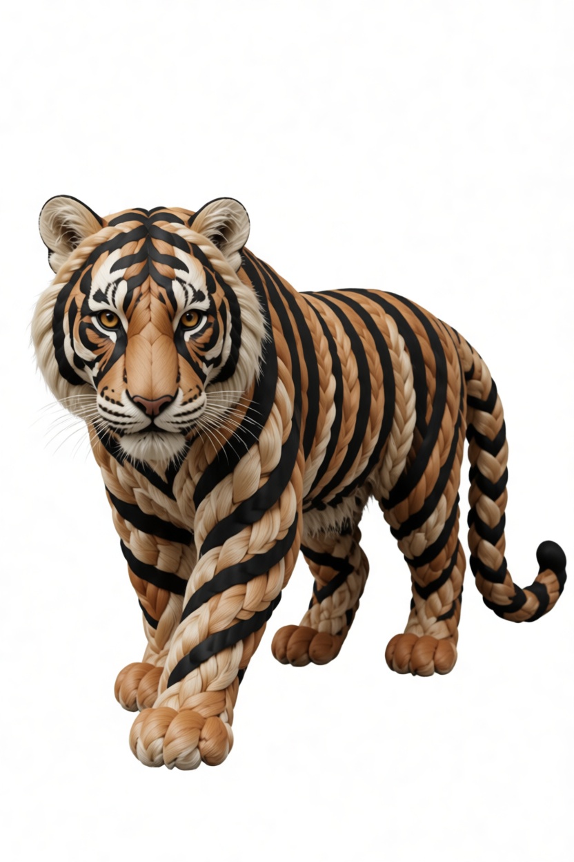 Braided Tiger Figurine free 3D printable STL