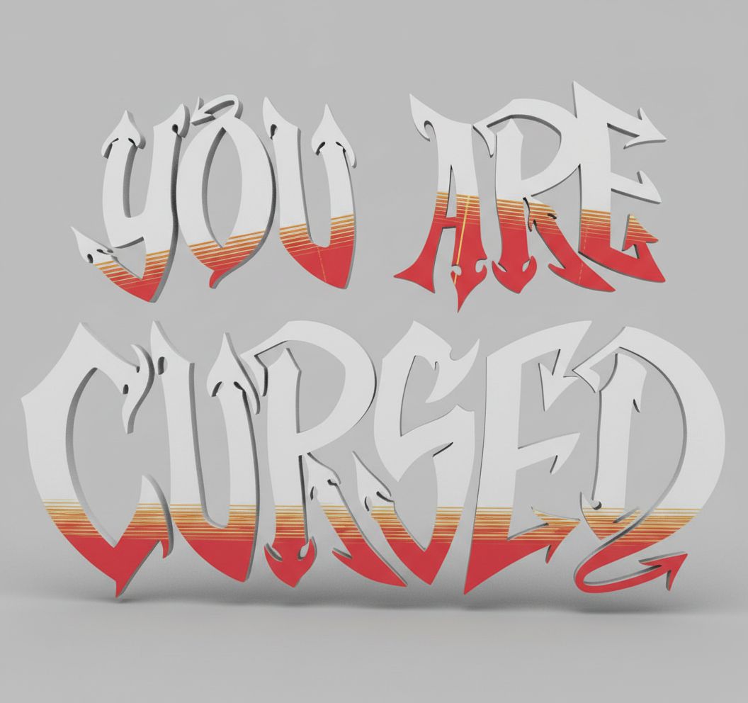 You Are Cursed Typography free 3D printable STL
