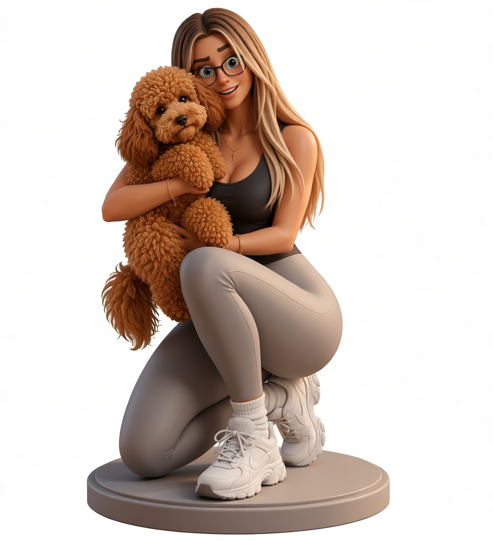 Woman with Poodle Figurine free 3D printable STL