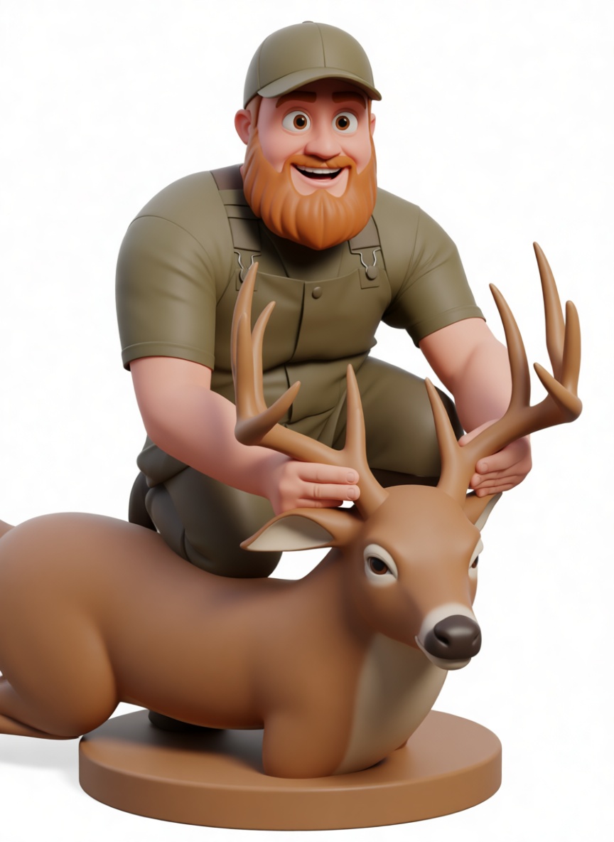 Hunter with Deer Figurine free 3D printable STL