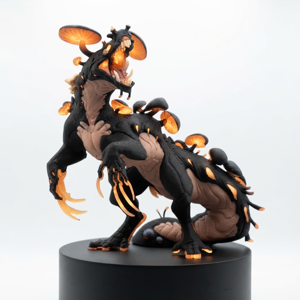 Fungal Dragon Figurine free 3D printable STL