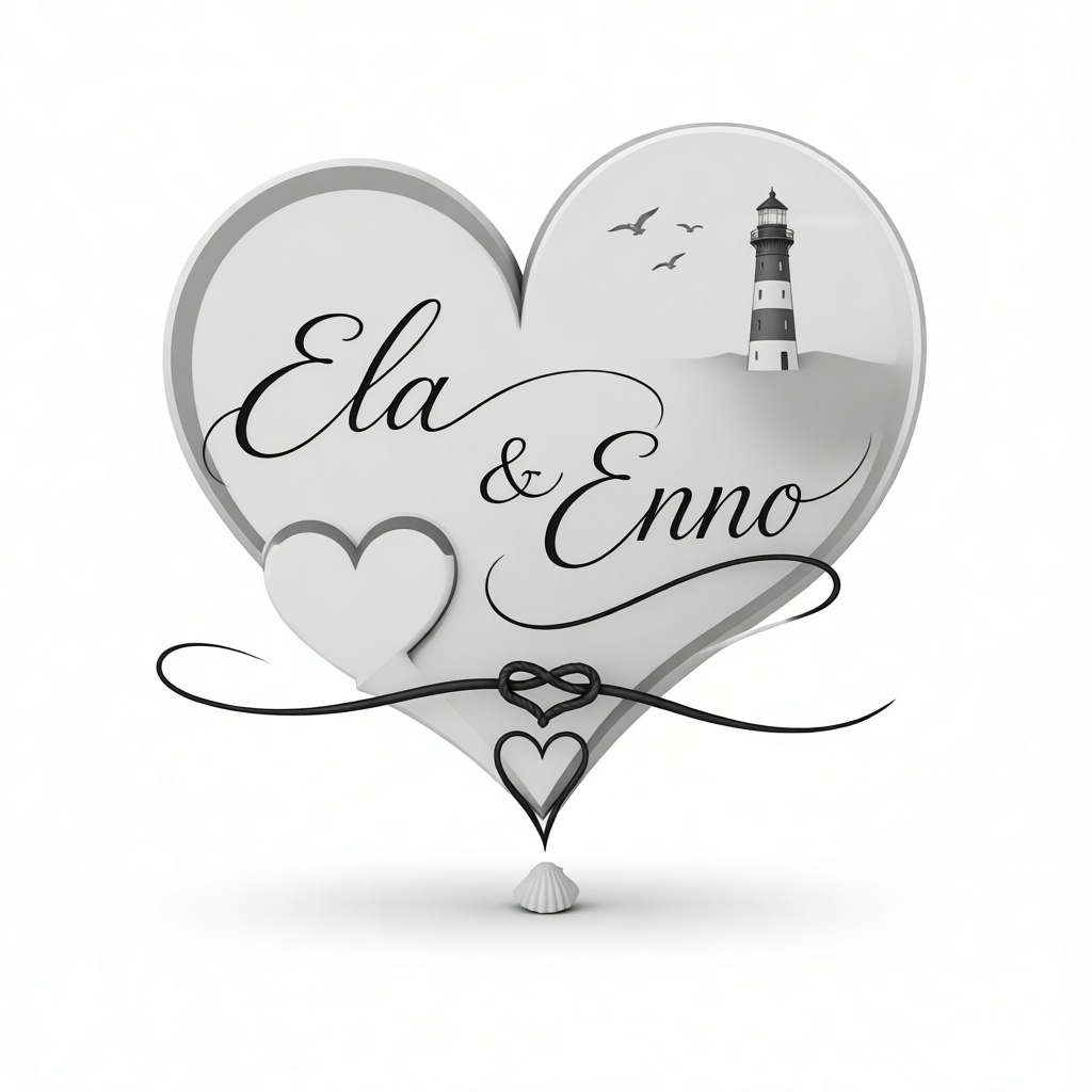 Ela & Enno Heart Plaque free 3D printable STL