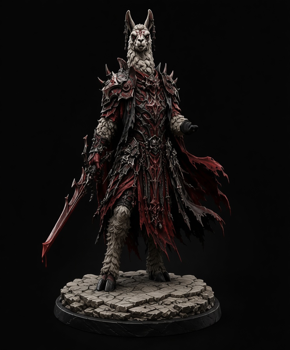 Armored Lich Llama Figurine free 3D printable STL