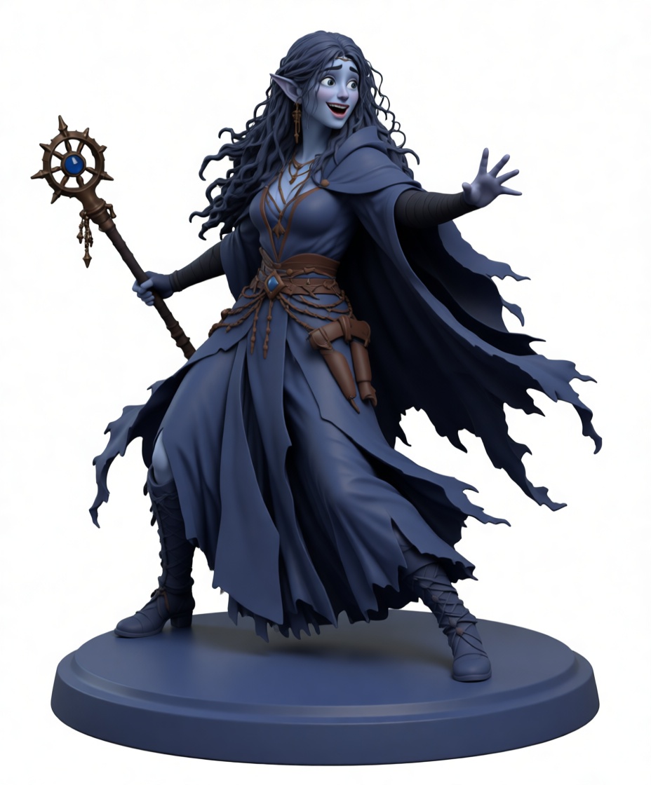Half-Elf Sorcerer Figurine free 3D printable STL