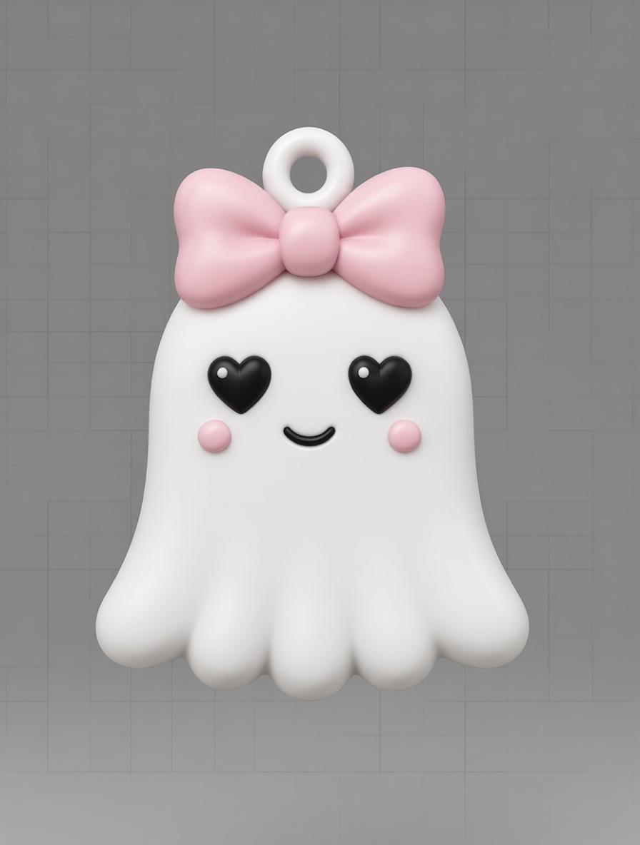 Cute Ghost Keychain free 3D printable STL