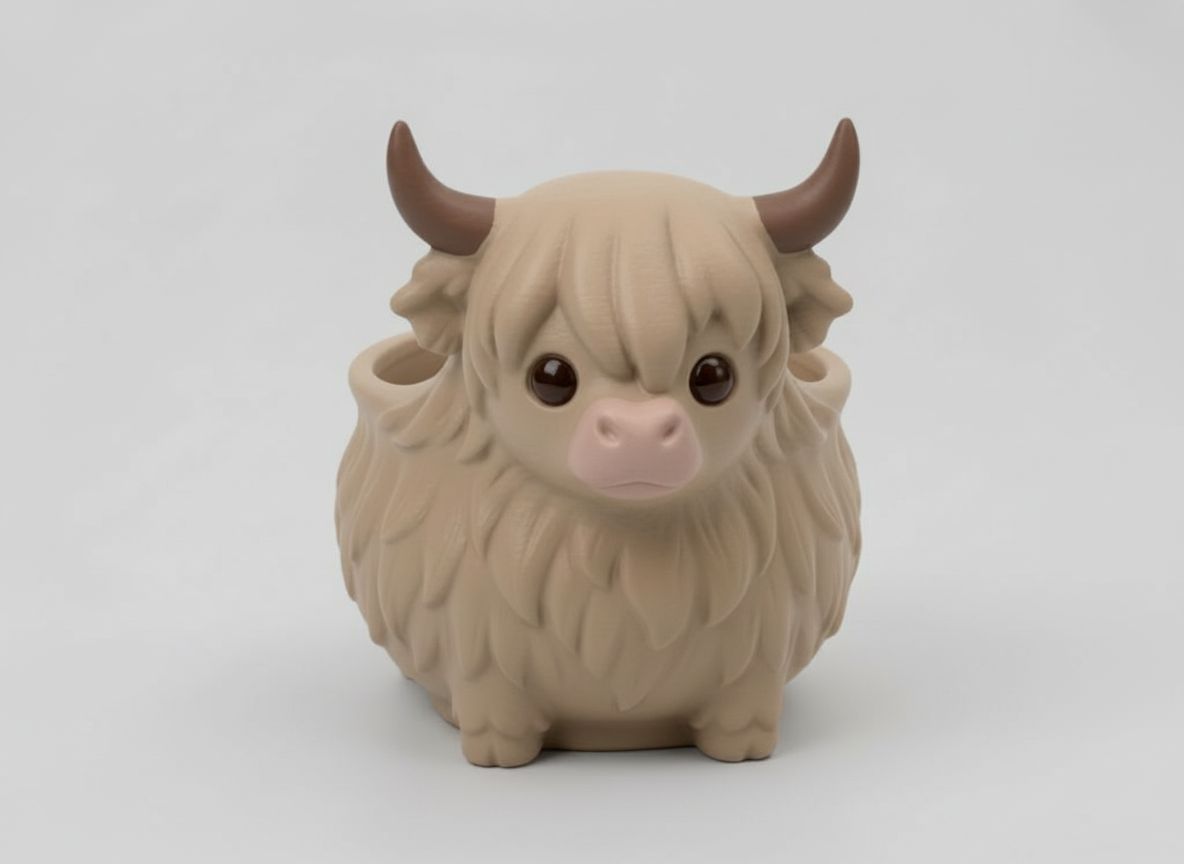 Highland Cow Planter free 3D printable STL