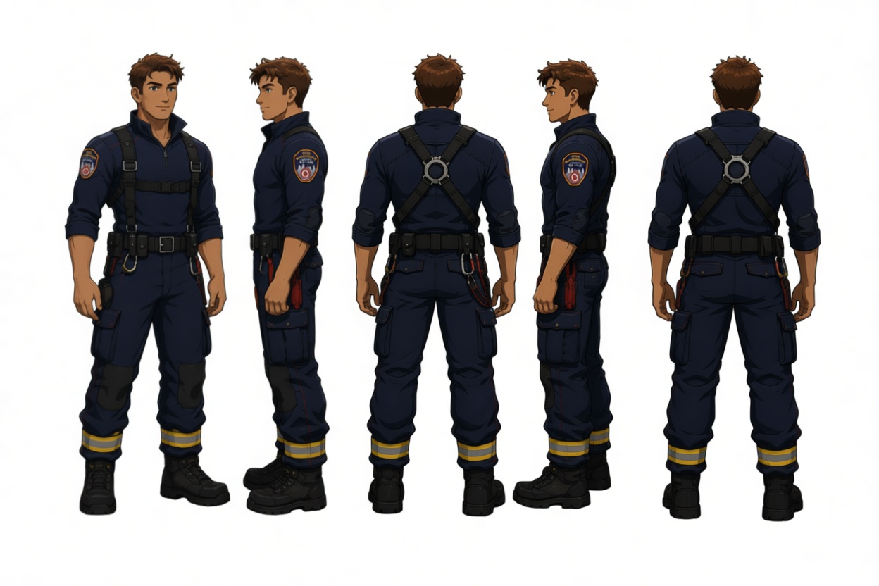 Firefighter Male Character Model free 3D printable STL