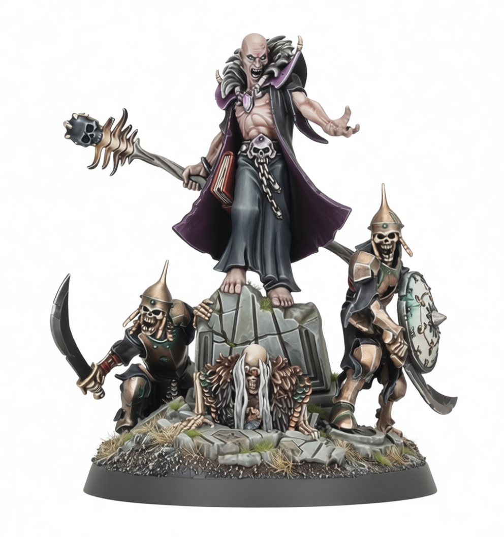 Necromancer and Skeleton Warriors Figurine free 3D printable STL