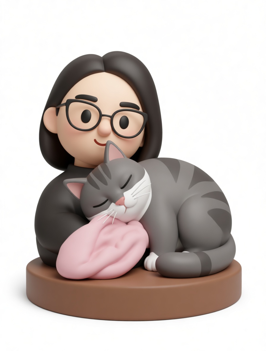 Girl with Tabby Cat Figurine free 3D printable STL