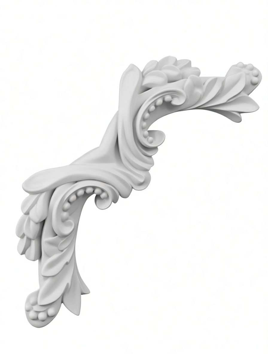 Acanthus Leaf Decorative Corner free 3D printable STL