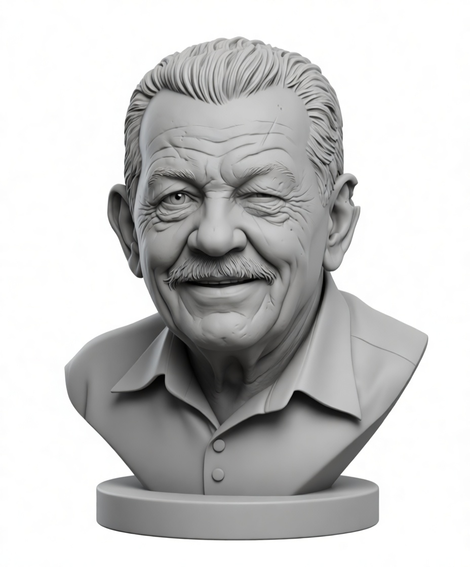 Winking Elderly Man Bust free 3D printable STL