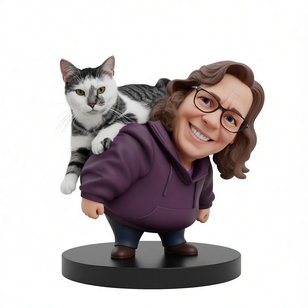 Woman with Cat Figurine free 3D printable STL