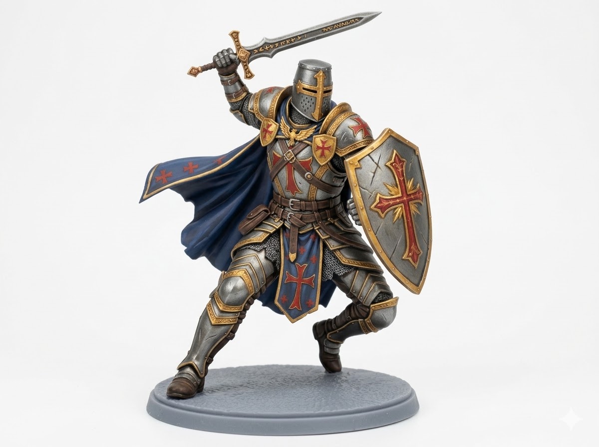 Templar Knight Figurine free 3D printable STL