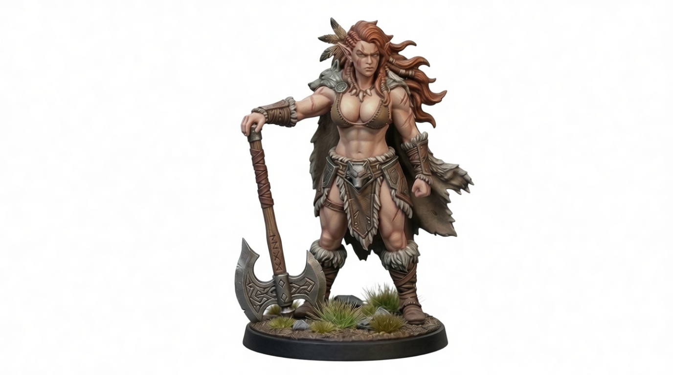 Barbarian Warrior Figurine free 3D printable STL