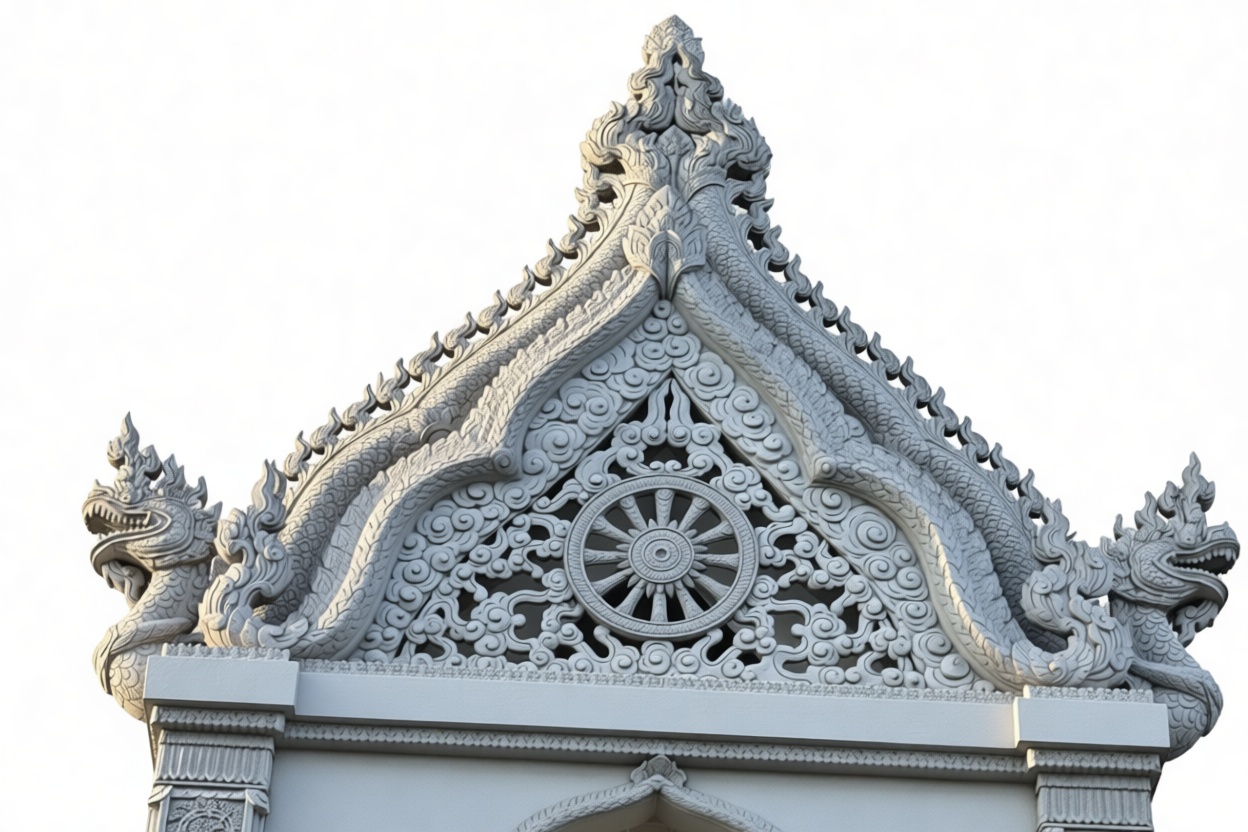 Naga Temple Gable Sculpture free 3D printable STL