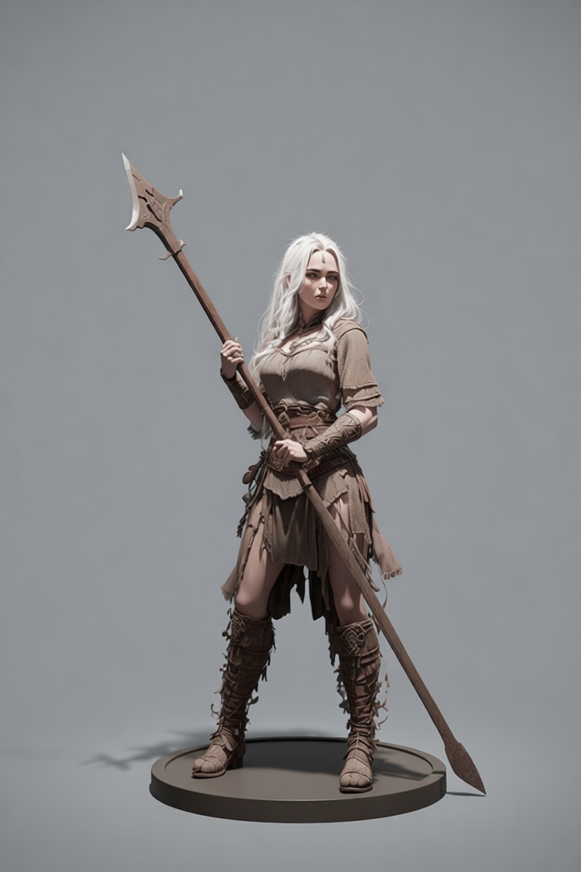 Female Warrior Figurine free 3D printable STL