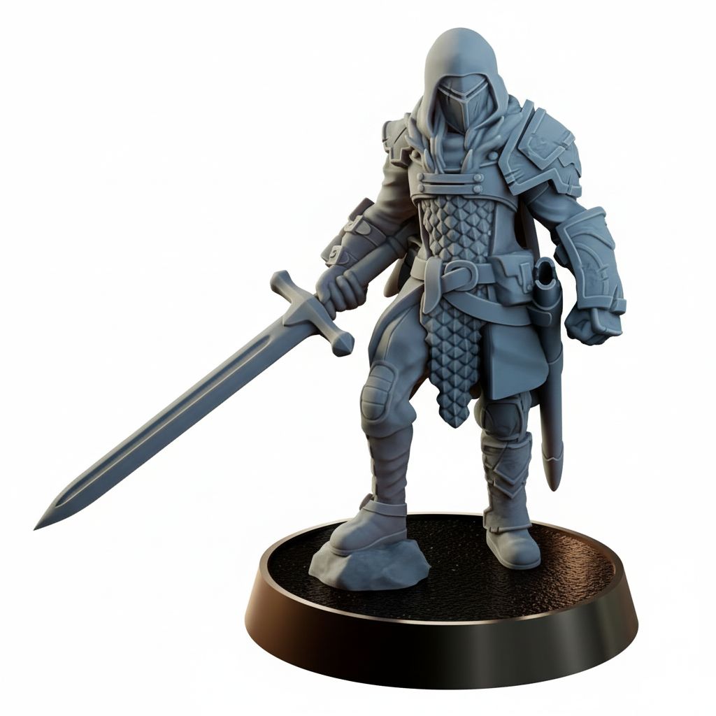 Medieval Assassin Figurine free 3D printable STL