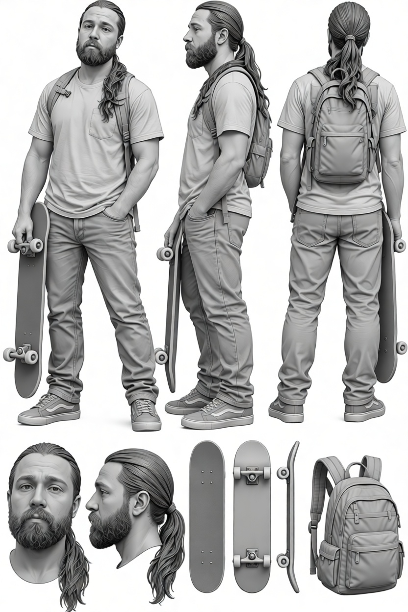 Modern Skateboarder Figurine free 3D printable STL