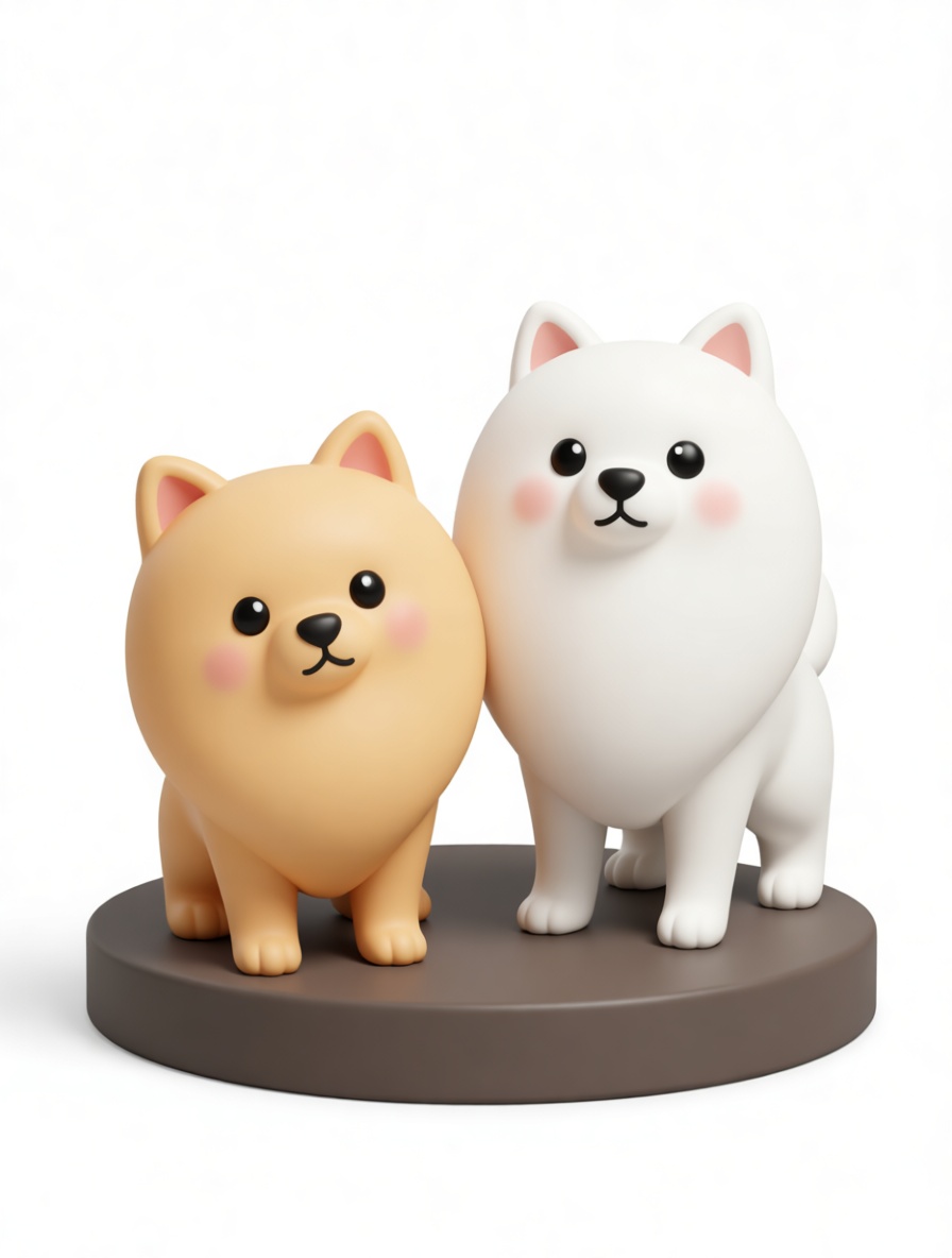 Pomeranian Dog Figurines free 3D printable STL