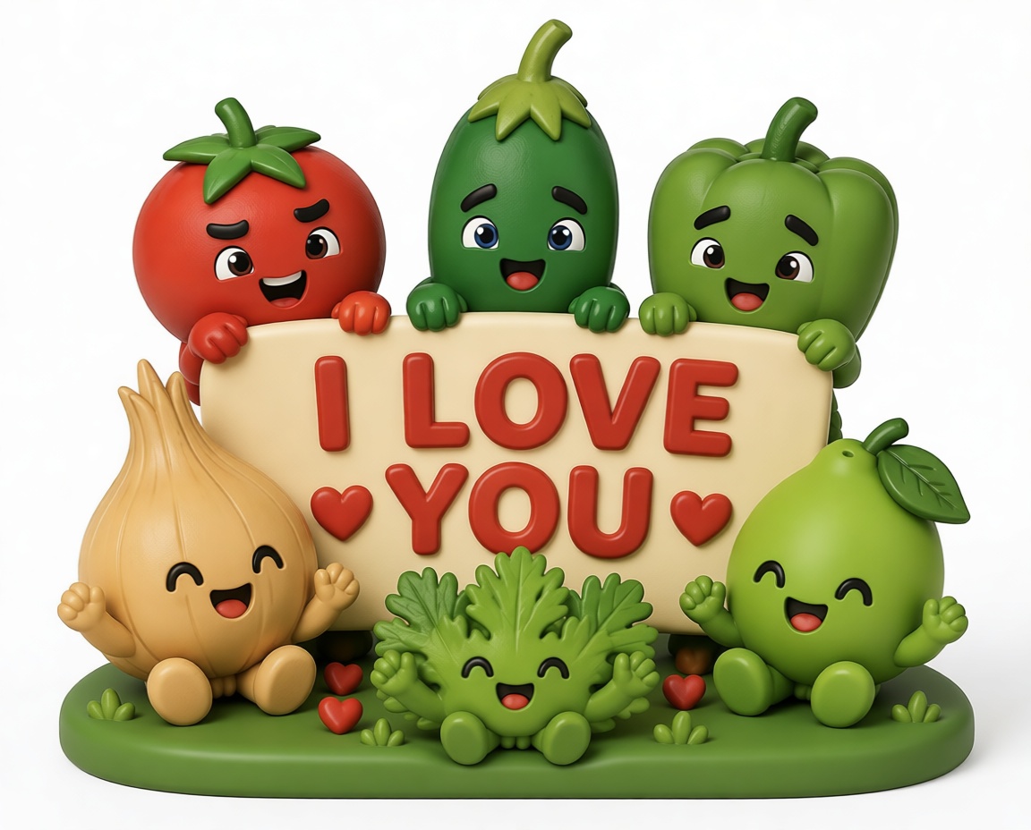 Vegetable Love Figurine free 3D printable STL