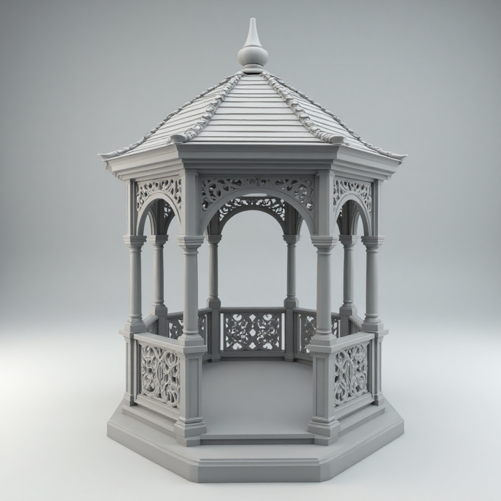 Victorian Octagonal Gazebo free 3D printable STL