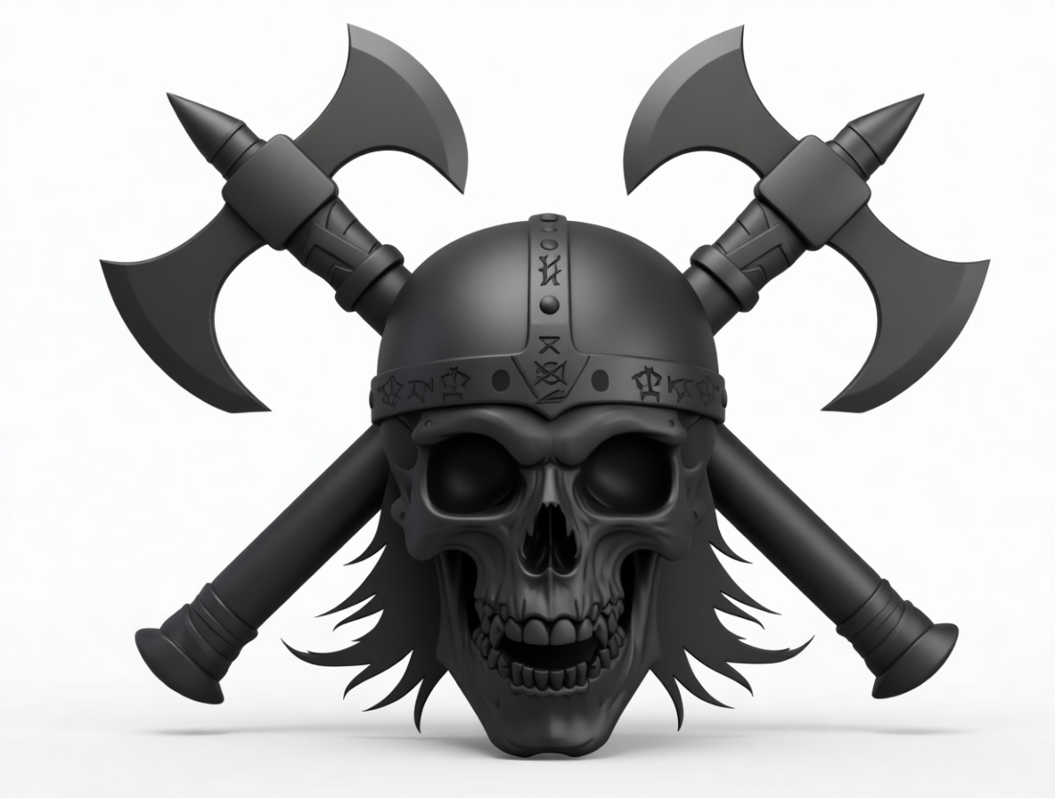 Viking Skull Emblem free 3D printable STL