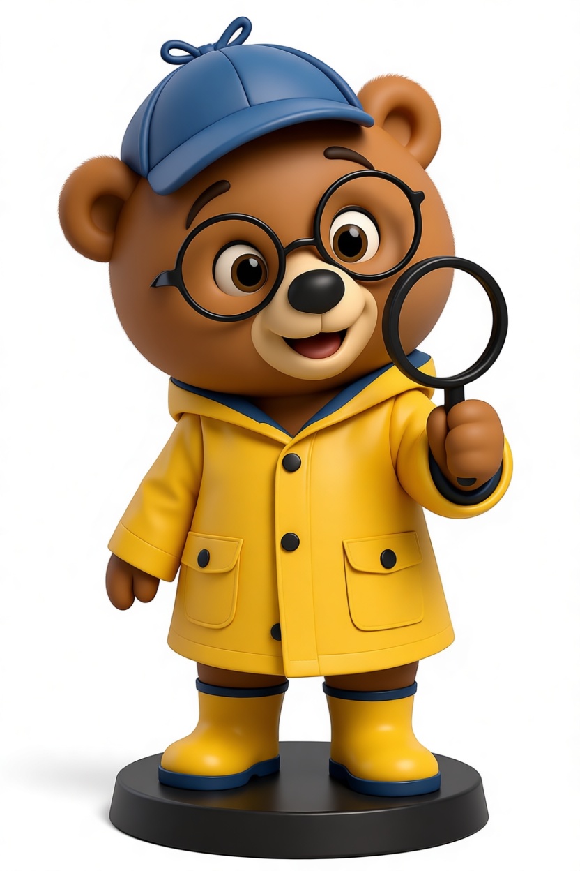 Detective Bear Figurine free 3D printable STL