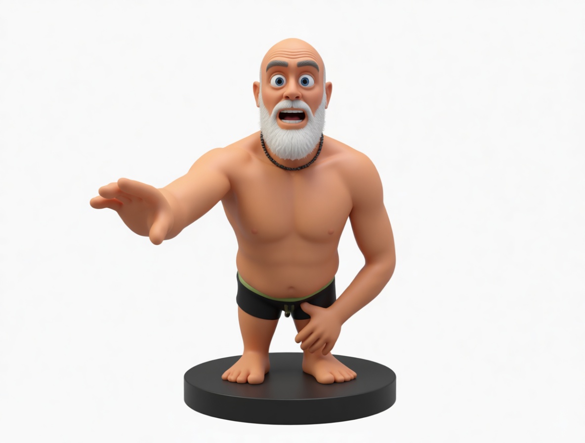Bald Bearded Man Figurine free 3D printable STL