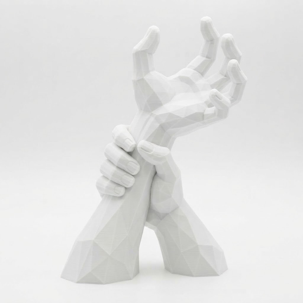 Geometric Hands Sculpture free 3D printable STL