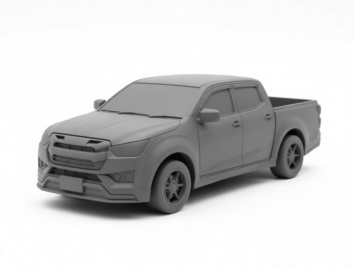 Crew Cab Pickup Truck Model free 3D printable STL