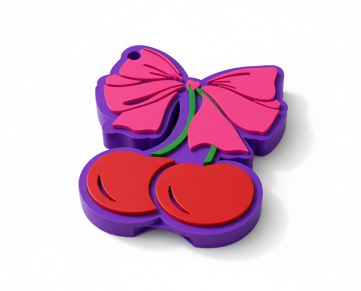 Cherry Bow Keychain free 3D printable STL