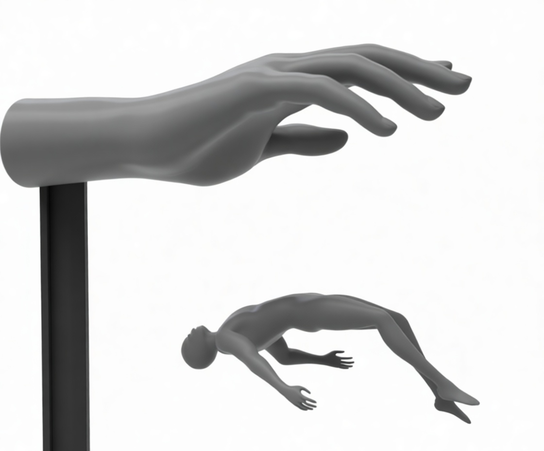 Floating Human Figure Sculpture free 3D printable STL