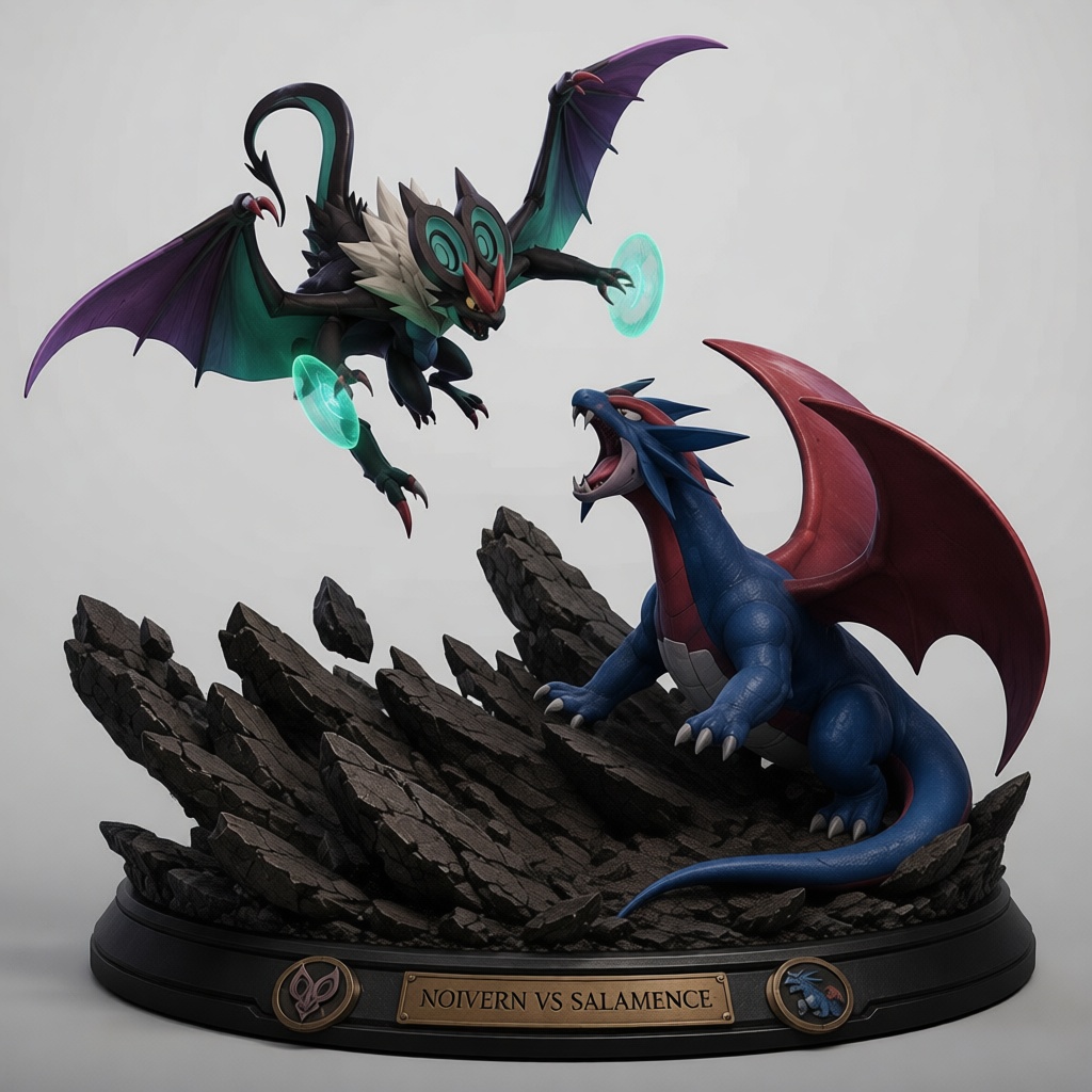 Noivern vs Salamence Figurine free 3D printable STL