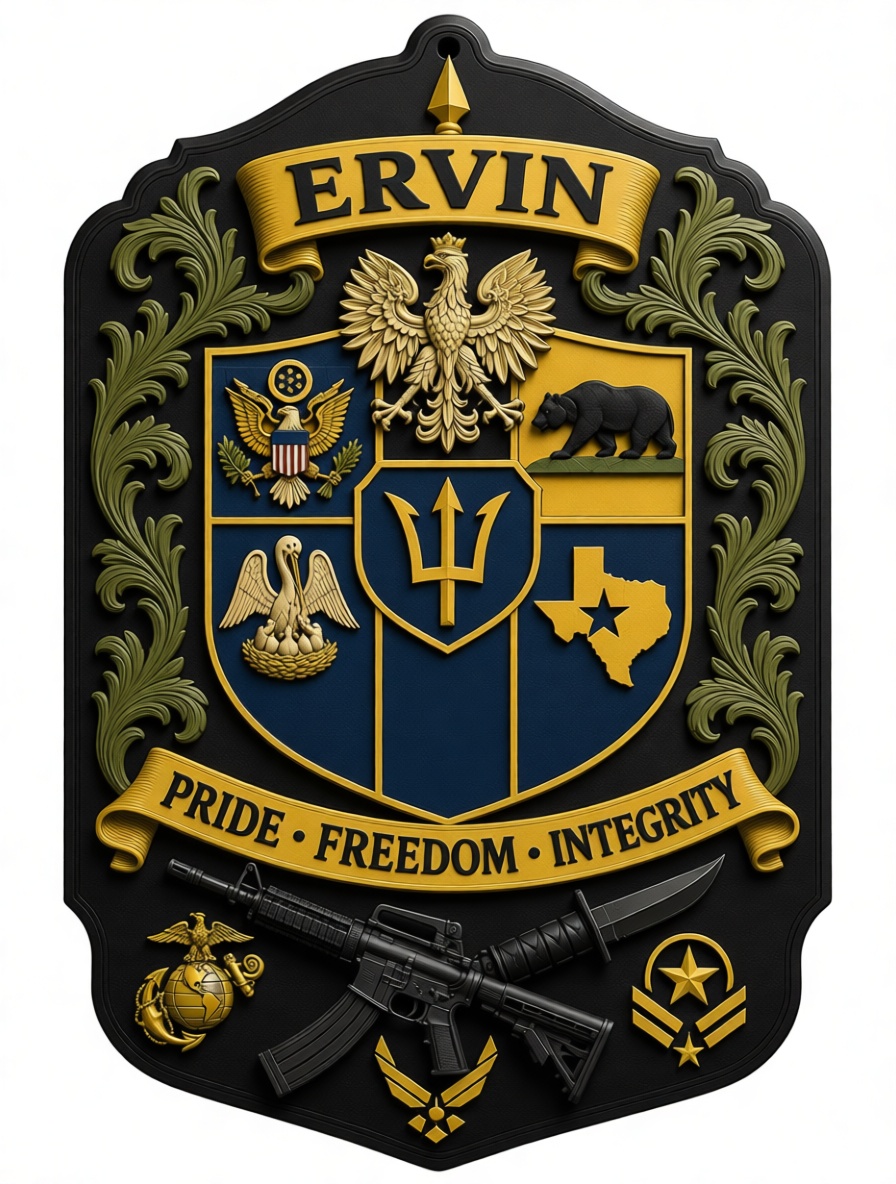 Ervin Family Crest Plaque free 3D printable STL