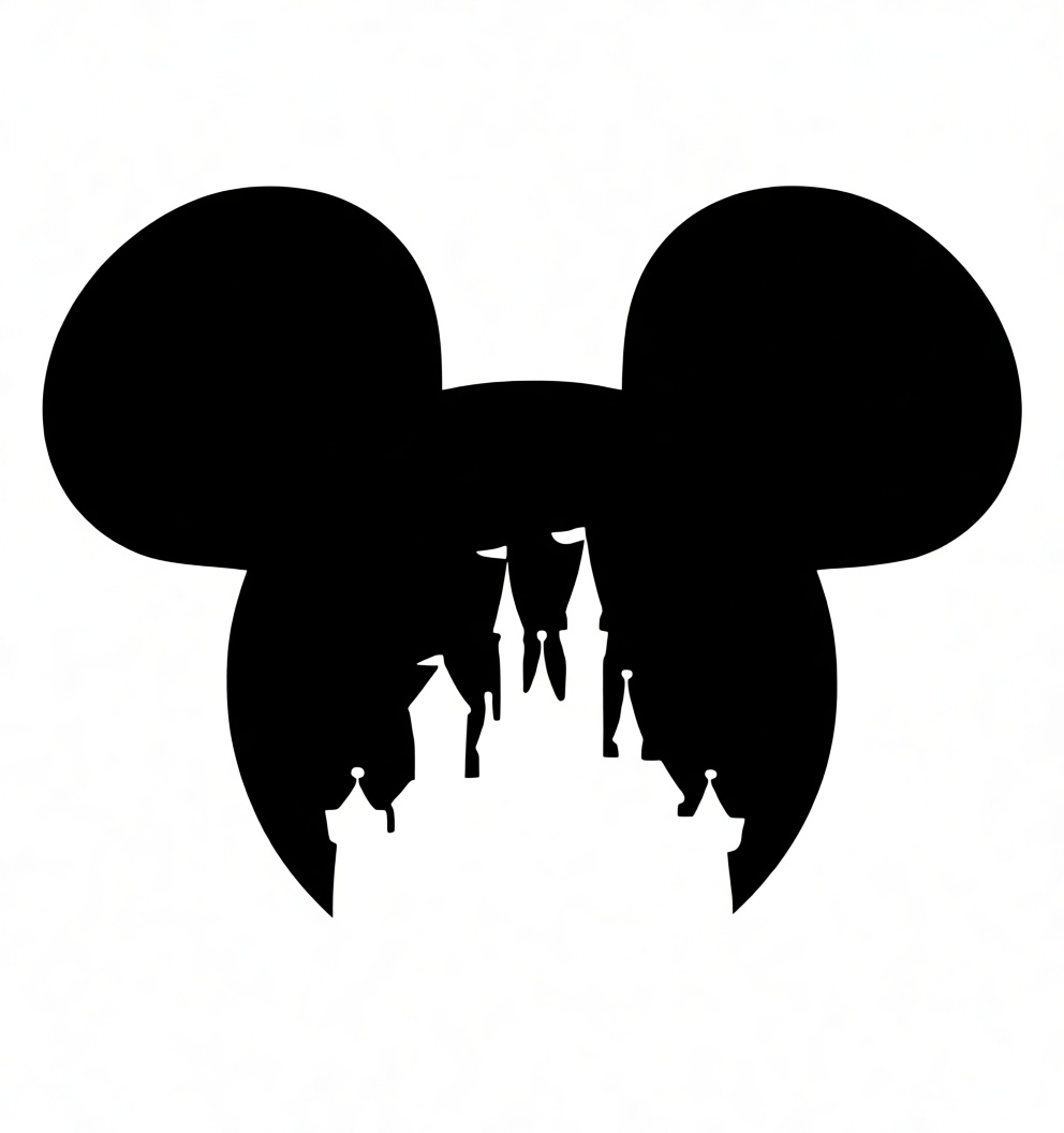 Mickey Mouse Castle Silhouette free 3D printable STL