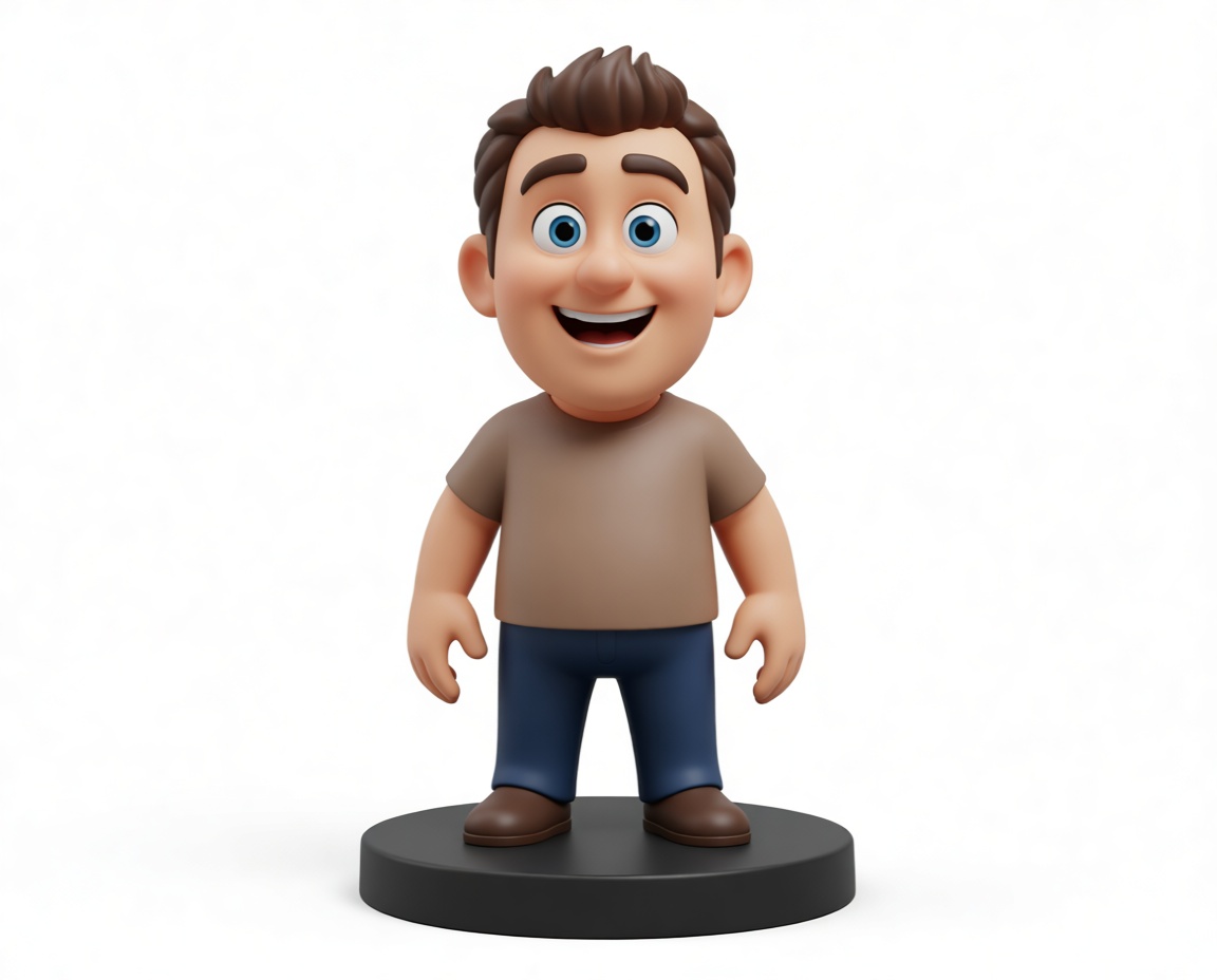 Smiling Cartoon Man Figurine free 3D printable STL