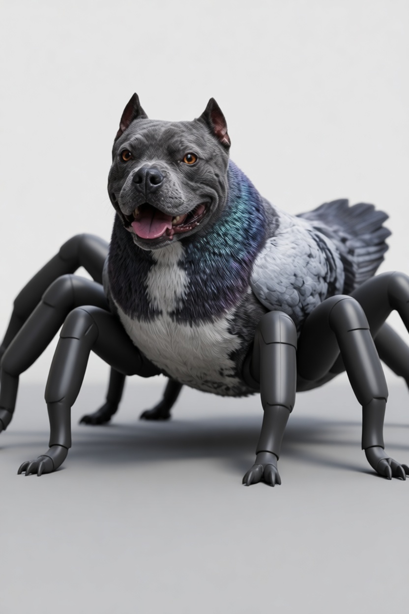Pitbull Pigeon Hybrid Figurine free 3D printable STL