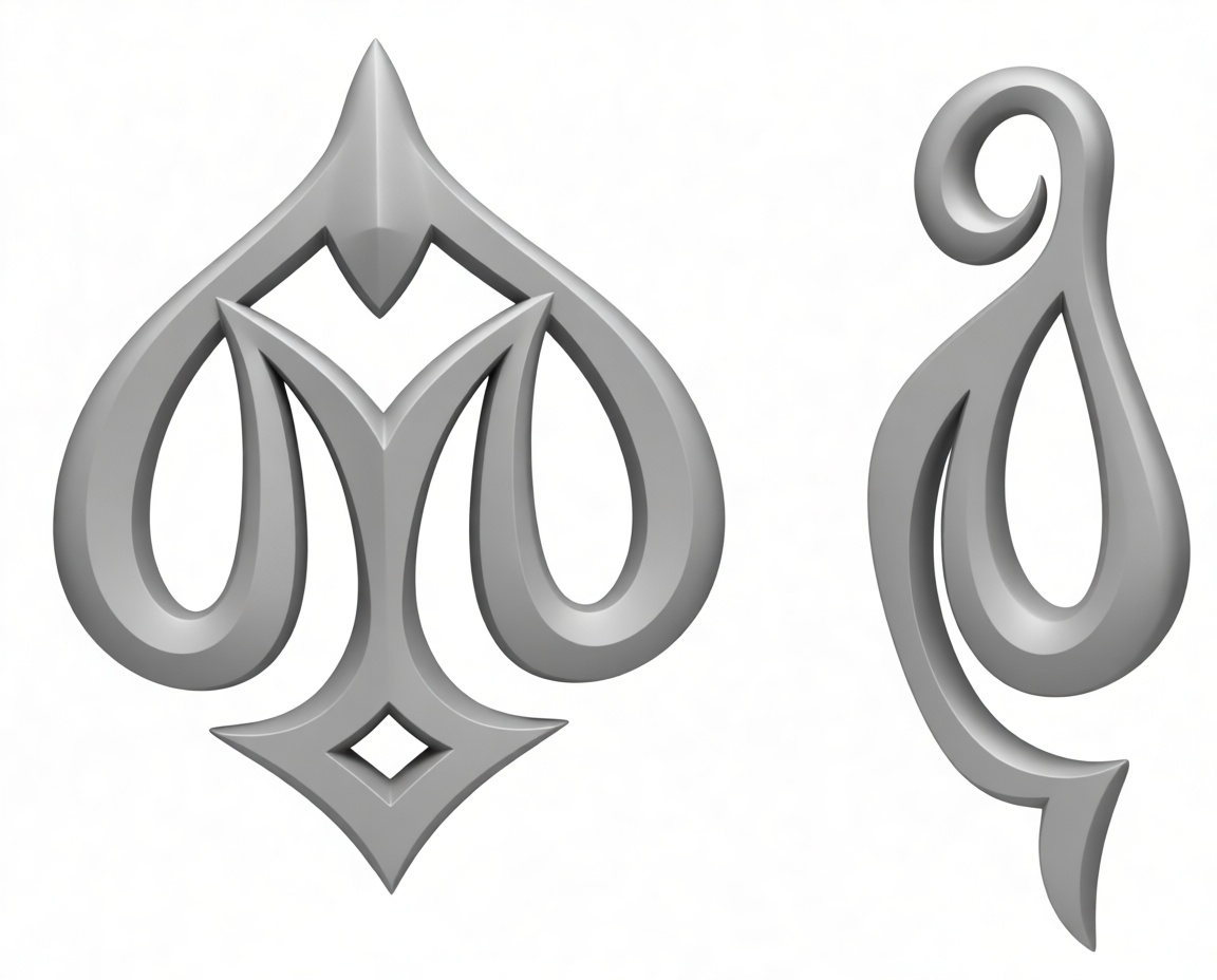 Ornate Spade Symbol free 3D printable STL