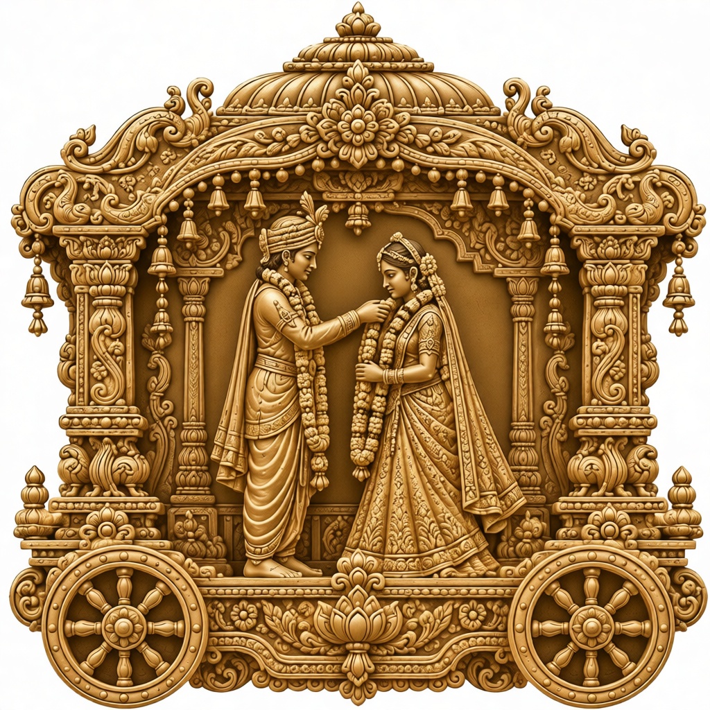 Indian Wedding Couple Sculpture free 3D printable STL