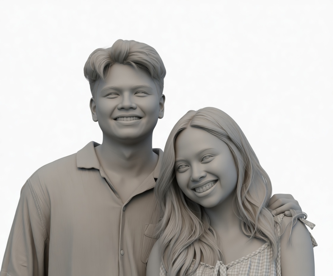 Smiling Couple Figurine free 3D printable STL