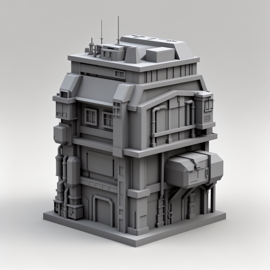 Sci-Fi Industrial Building free 3D printable STL